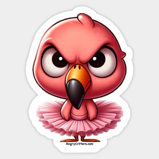 Angry Critters - Flamingo in Tutu Sticker